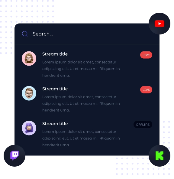 Multi Platform Search on Streamagon